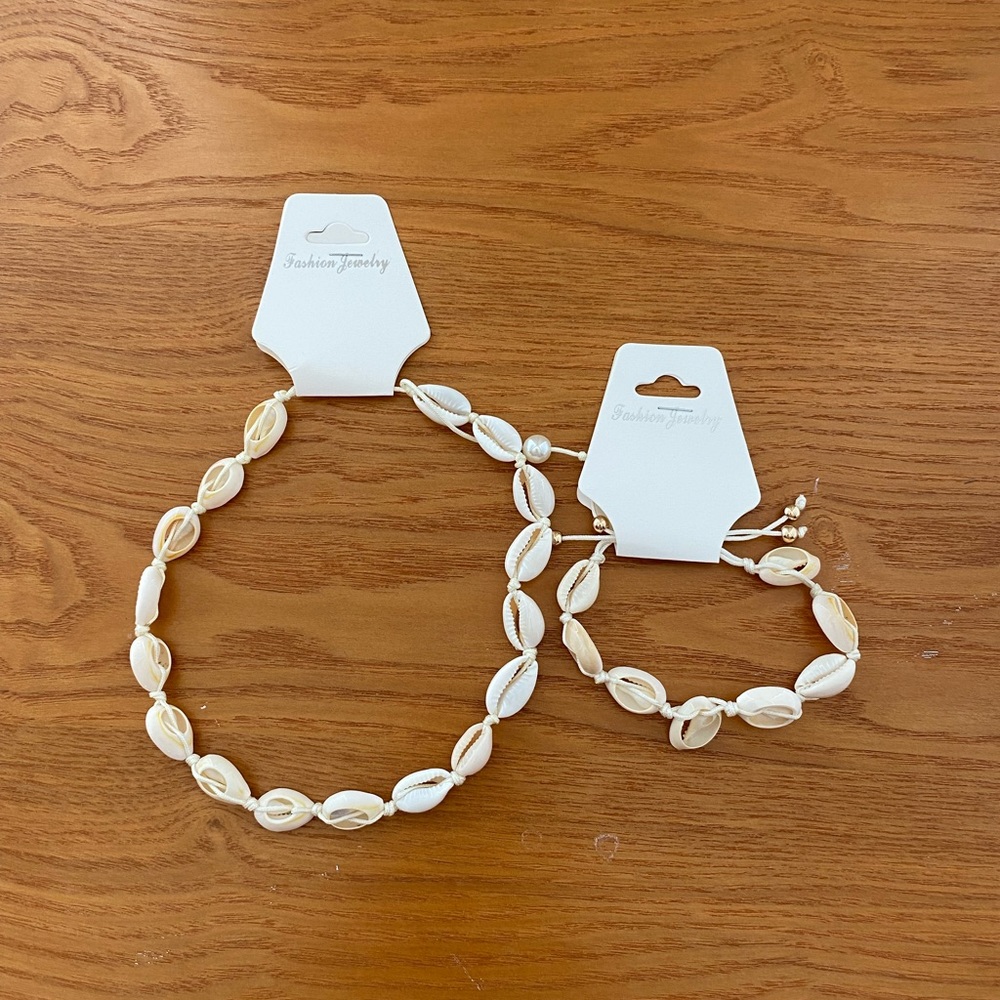 Shell choker and anklet